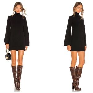 LPA Fallon Black Sweater Mini Dress